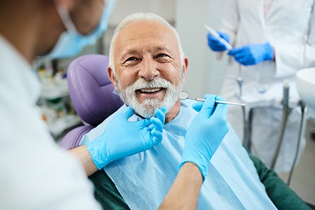 Man smiling in the dental chair